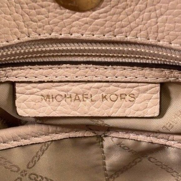 Michael Kors Camille Signature Logo & Leather Satchel Shoulder Bag Brown Pink - Picture 15 of 16